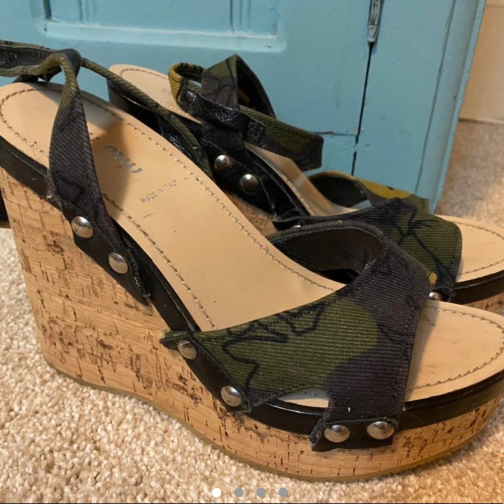 Y2K miu miu 2000s wedge shoes